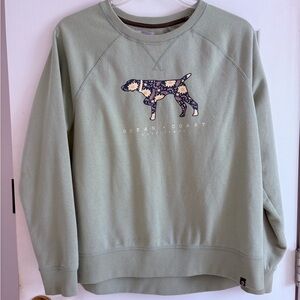 Ocean Coast Green Sweatshirt with Dog Design
